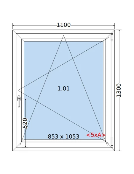Kunststofffenster PVC Fenster 110 x 130 cm DREH/KIPP Salamander BluEvolution 82