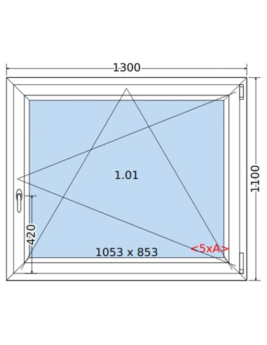 Kunststofffenster PVC Fenster 130 x 110 cm DREH/KIPP Salamander BluEvolution 82