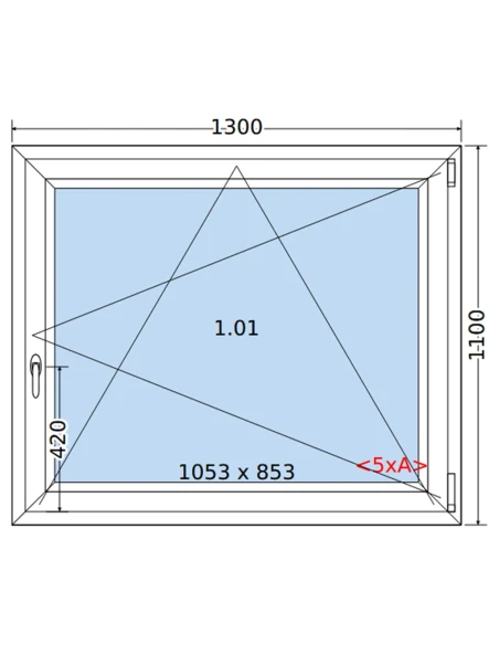 Kunststofffenster PVC Fenster 130 x 110 cm DREH/KIPP Salamander BluEvolution 82