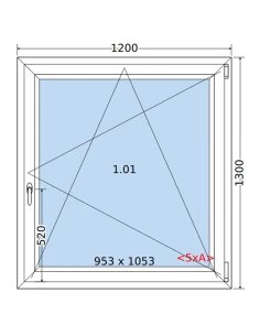 Kunststofffenster PVC Fenster 120 x 130 cm DREH/KIPP Salamander BluEvolution 82 2
