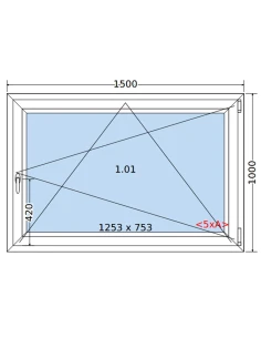 Kunststofffenster PVC Fenster 150 x 100 cm DREH/KIPP Salamander BluEvolution 82 2