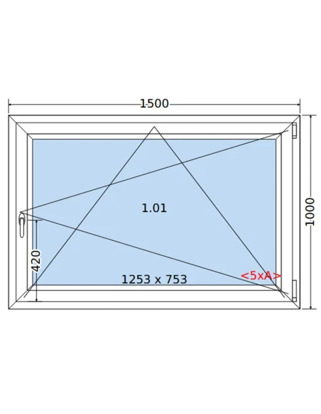 Kunststofffenster PVC Fenster 150 x 100 cm DREH/KIPP Salamander BluEvolution 82