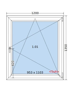 Kunststofffenster PVC Fenster 120 x 135 cm DREH/KIPP Salamander BluEvolution 82 2