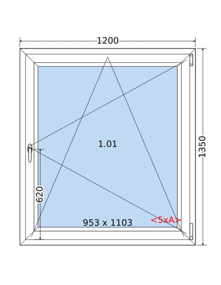 Kunststofffenster PVC Fenster 120 x 135 cm DREH/KIPP Salamander BluEvolution 82