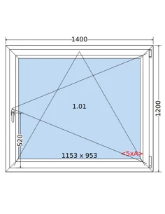 Kunststofffenster PVC Fenster 140 x 120 cm DREH/KIPP Salamander BluEvolution 82 2