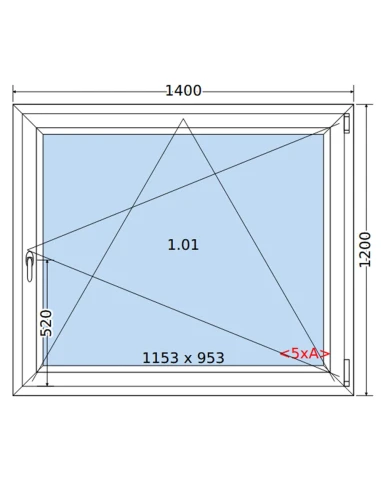 Kunststofffenster PVC Fenster 140 x 120 cm DREH/KIPP Salamander BluEvolution 82