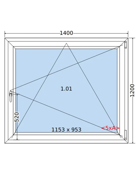 Kunststofffenster PVC Fenster 140 x 120 cm DREH/KIPP Salamander BluEvolution 82