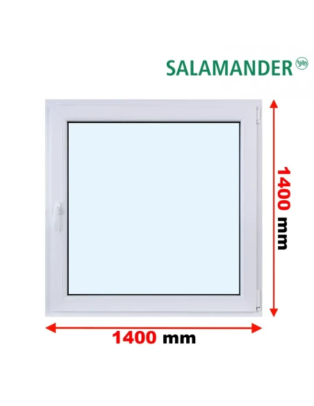 Kunststofffenster PVC Fenster 140 x 140 cm DREH/KIPP Salamander BluEvolution 82