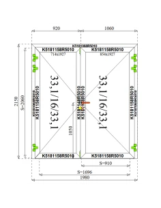Aluminium Tür 1950 x 2150 mm MB 79N