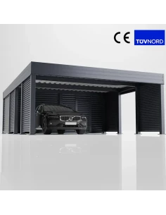 Carport mit Schuppen/Geräteraum aus Metall 6x6m 4+0
