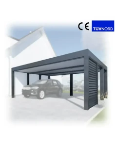 Carport Stahl Modern Garagen 6x6m Wande 1+0