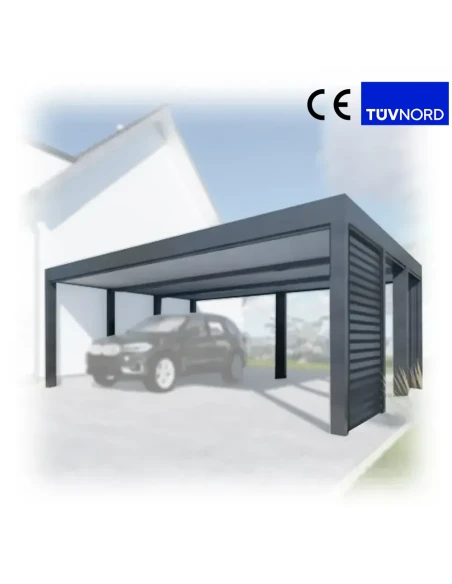 Carport Stahl Modern Garagen 6x6m Wande 1+0
