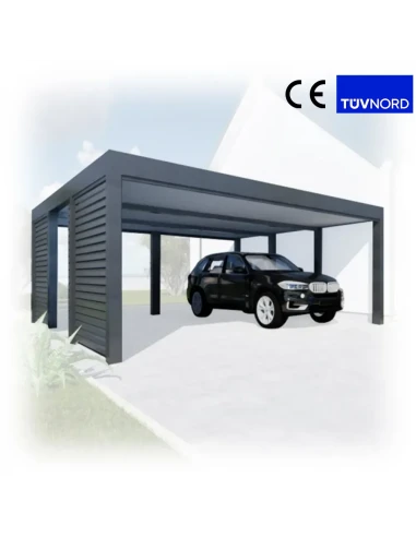 Carport Stahl Modern Garagen 6x6m Wande 2+0