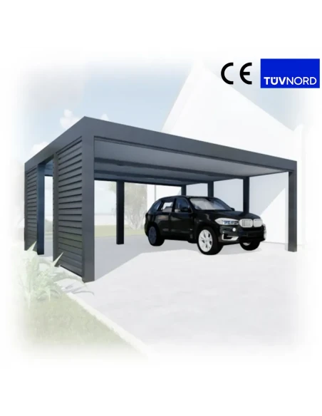 Carport Stahl Modern Garagen 6x6m Wande 2+0