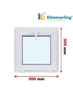 Kunststofffenster PVC Fenster 50 x 50 cm KIPP Kömmerling 76 MD