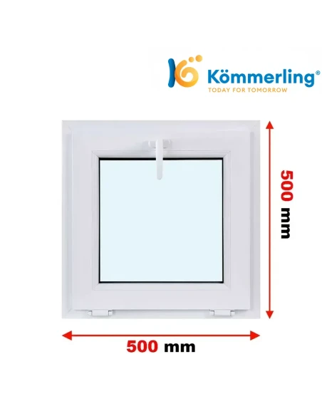Kunststofffenster PVC Fenster 50 x 50 cm KIPP Kömmerling 76 MD