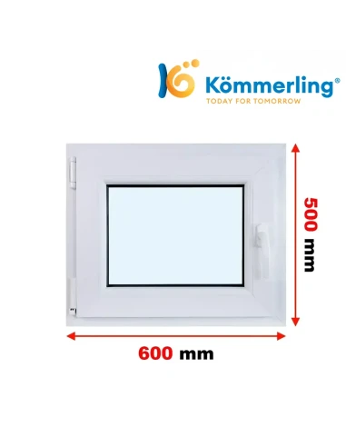 Kunststofffenster PVC Fenster 50 x 60 cm DREH/KIPP Kömmerling 76 MD