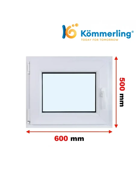 Kunststofffenster PVC Fenster 50 x 60 cm DREH/KIPP Kömmerling 76 MD