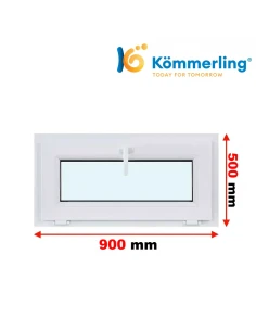 Kunststofffenster PVC Fenster 90 x 50 cm KIPP Kömmerling 76 MD