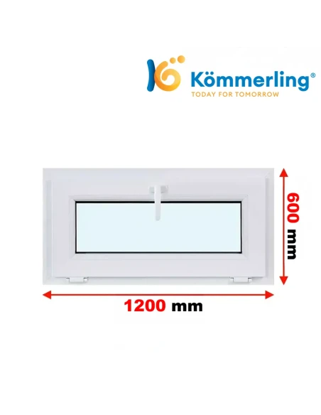 Kunststofffenster PVC Fenster 120 x 60 cm KIPP Kömmerling 76 MD
