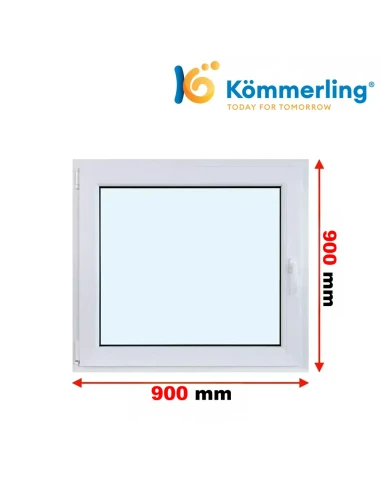 Kunststofffenster PVC Fenster 90 x 90 cm DREH/KIPP Kömmerling 76 MD