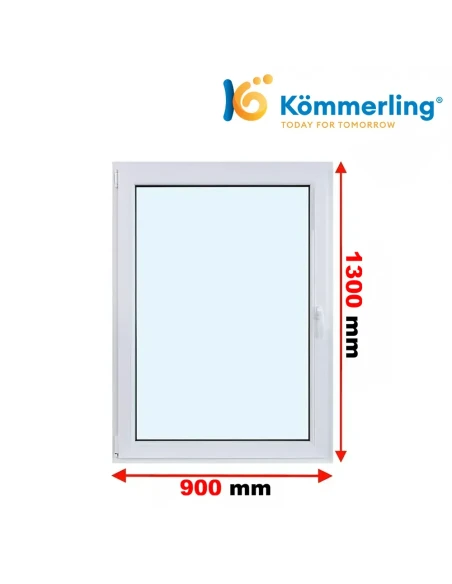 Kunststofffenster PVC Fenster 90 x 130 cm DREH/KIPP Kömmerling 76 MD