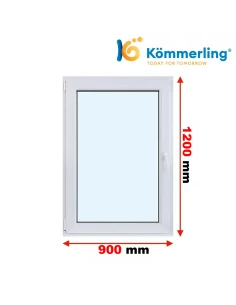 Kunststofffenster PVC Fenster 90 x 120 cm DREH/KIPP Kömmerling 76 MD