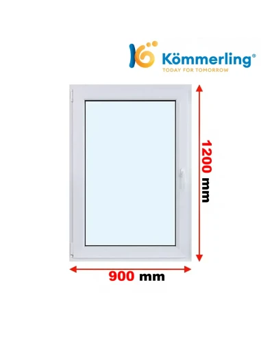 Kunststofffenster PVC Fenster 90 x 120 cm DREH/KIPP Kömmerling 76 MD