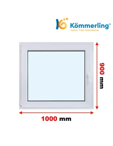 Kunststofffenster PVC Fenster 90 x 100 cm DREH/KIPP Kömmerling 76 MD