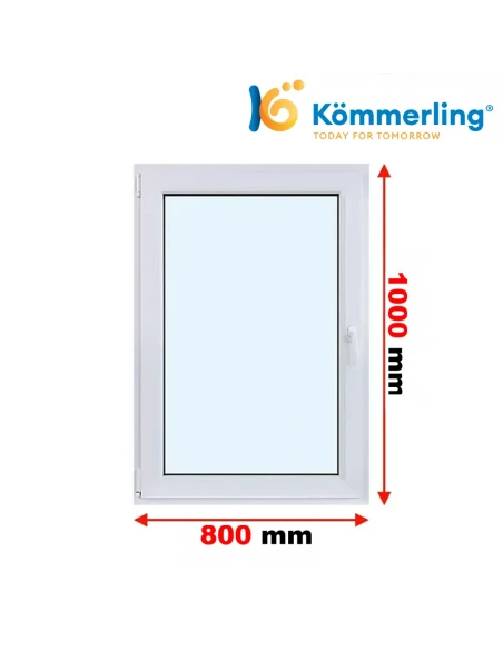 Kunststofffenster PVC Fenster 80 x 100 cm DREH/KIPP Kömmerling 76 MD