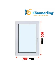 Kunststofffenster PVC Fenster 75 x 90 cm DREH/KIPP Kömmerling 76 MD