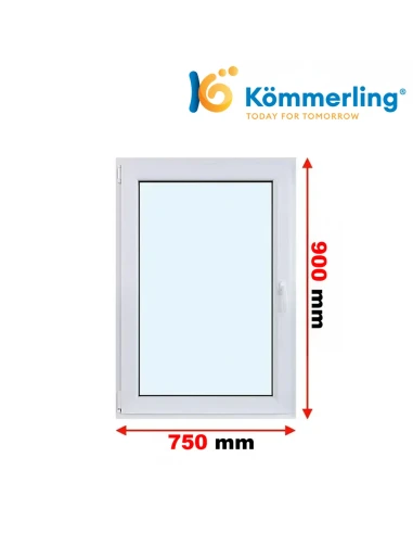 Kunststofffenster PVC Fenster 75 x 90 cm DREH/KIPP Kömmerling 76 MD