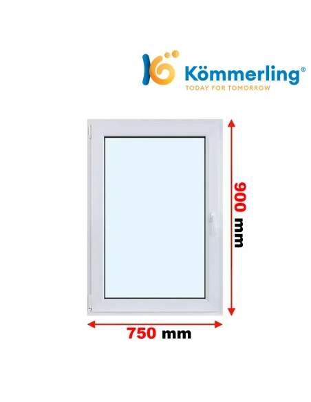 Kunststofffenster PVC Fenster 75 x 90 cm DREH/KIPP Kömmerling 76 MD