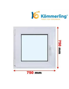 Kunststofffenster PVC Fenster 75 x 75 cm DREH/KIPP Kömmerling 76 MD