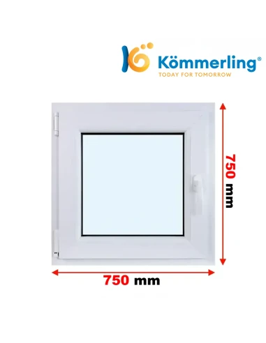 Kunststofffenster PVC Fenster 75 x 75 cm DREH/KIPP Kömmerling 76 MD