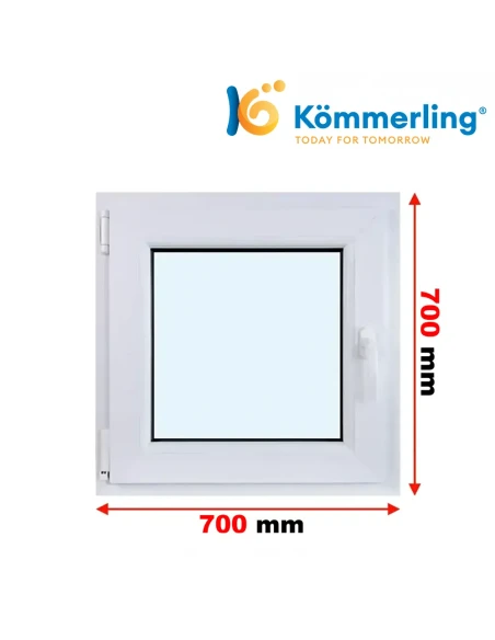 Kunststofffenster PVC Fenster 70 x 70 cm DREH/KIPP Kömmerling 76 MD