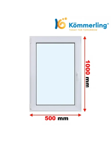 Kunststofffenster PVC Fenster 50 x 100 cm DREH/KIPP Kömmerling 76 MD