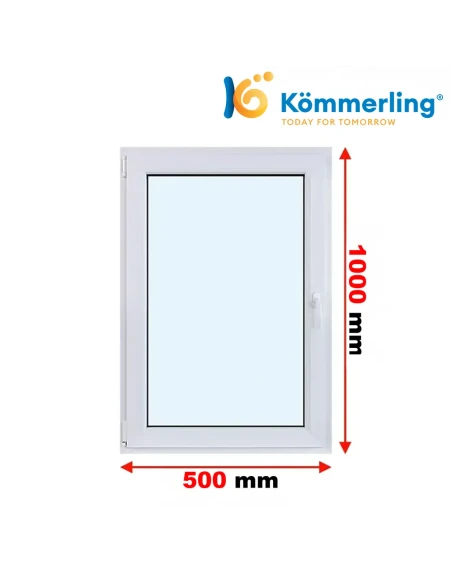 Kunststofffenster PVC Fenster 50 x 100 cm DREH/KIPP Kömmerling 76 MD
