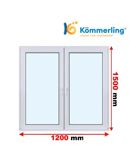 Kunststofffenster PVC Fenster 150 x 120 cm DREH/KIPP | DREH Kömmerling 76 MD