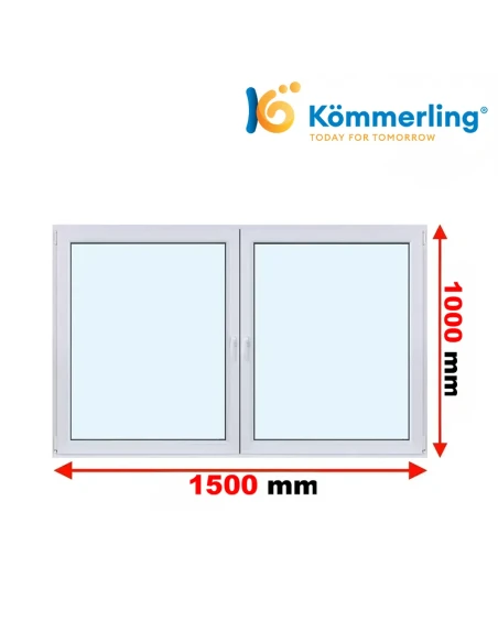 Kunststofffenster PVC Fenster 150 x 100 cm DREH/KIPP | DREH Kömmerling 76 MD