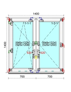 Kunststofffenster PVC Fenster 140 x 140 cm DREH/KIPP | DREH Kömmerling 76 MD 2