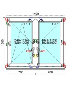 Kunststofffenster PVC Fenster 140 x 120 cm DREH/KIPP | DREH Kömmerling 76 MD 2