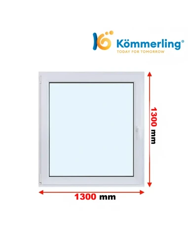 Kunststofffenster PVC Fenster 130 x 130 cm DREH/KIPP Kömmerling 76 MD