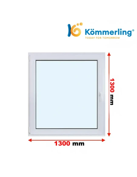 Kunststofffenster PVC Fenster 130 x 130 cm DREH/KIPP Kömmerling 76 MD