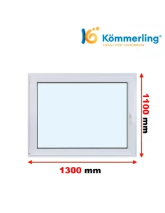 Kunststofffenster PVC Fenster 130 x 110 cm DREH/KIPP Kömmerling 76 MD