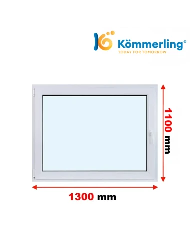 Kunststofffenster PVC Fenster 130 x 110 cm DREH/KIPP Kömmerling 76 MD