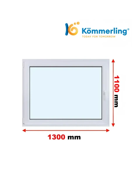 Kunststofffenster PVC Fenster 130 x 110 cm DREH/KIPP Kömmerling 76 MD
