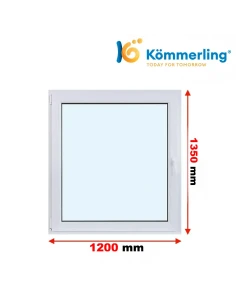 Kunststofffenster PVC Fenster 120 x 135 cm DREH/KIPP Kömmerling 76 MD