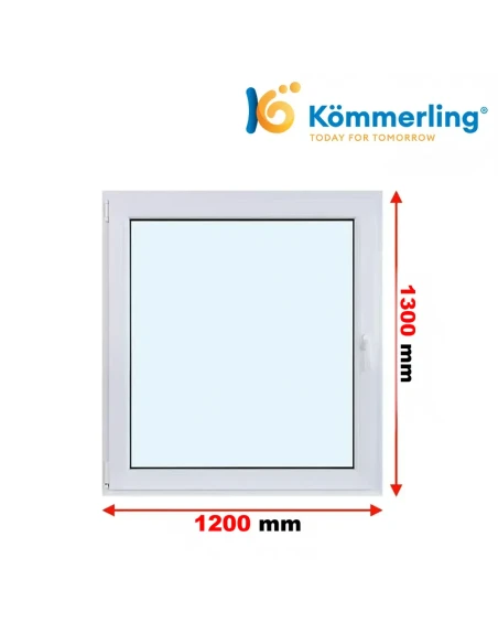 Kunststofffenster PVC Fenster 120 x 130 cm DREH/KIPP Kömmerling 76 MD
