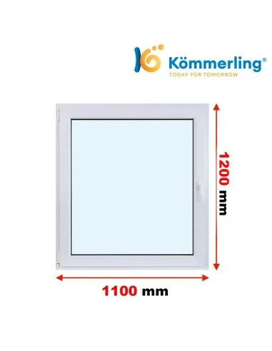 Kunststofffenster PVC Fenster 110 x 120 cm DREH/KIPP Kömmerling 76 MD